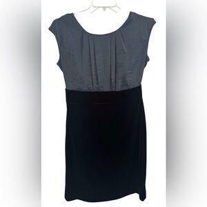 AB Studios Grey Blue and Black Velvet Sleeveless Cocktail Dress Size 12